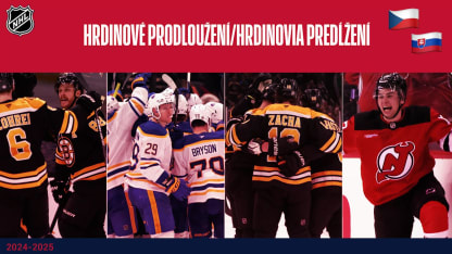 Góly Čechů a Slováků v prodloužení v sezoně 2024-25